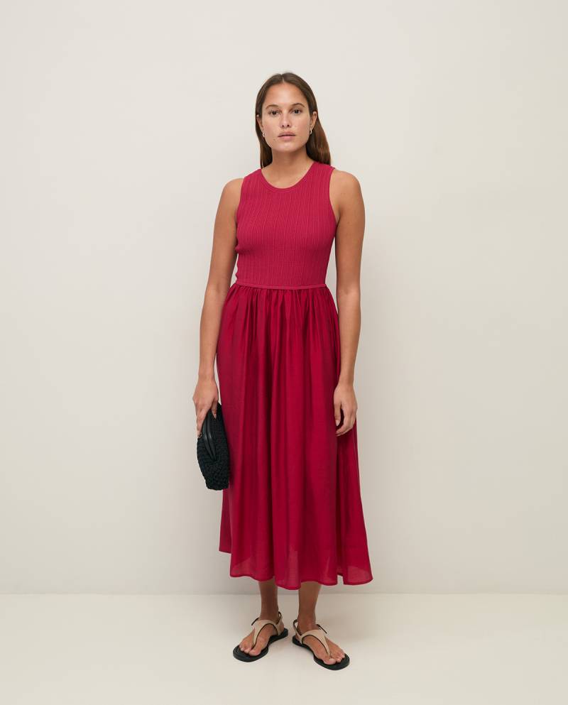 yerse long dress combination fabrics pink sketchshop