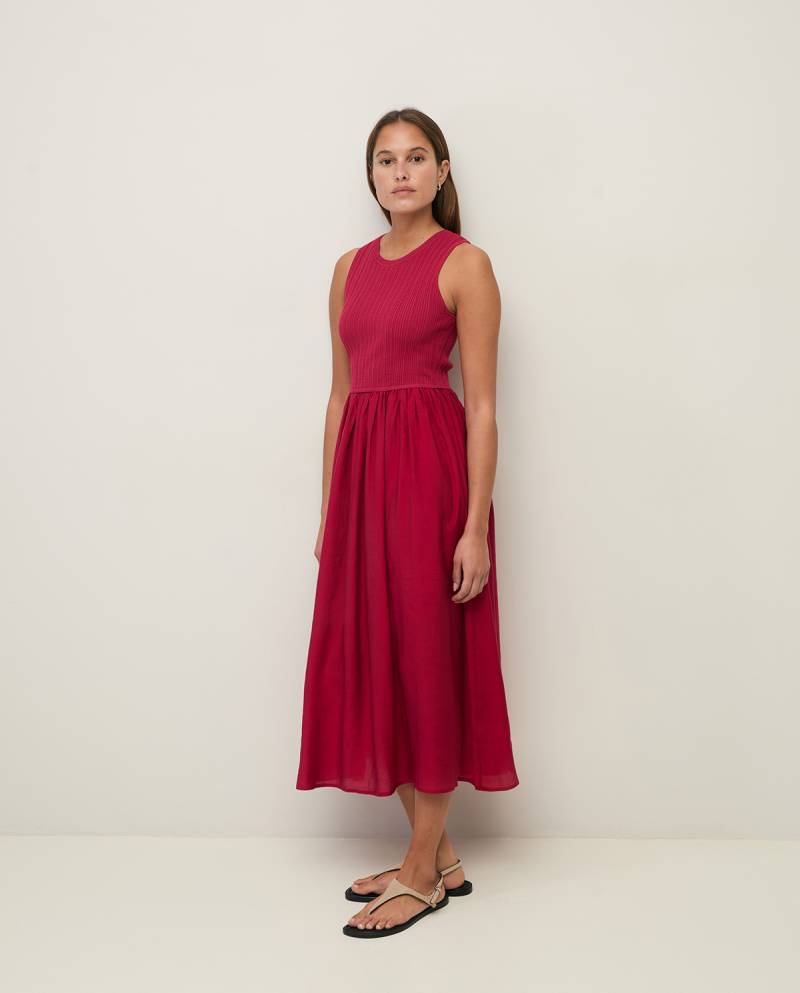 yerse long dress combination fabrics pink sketchshop