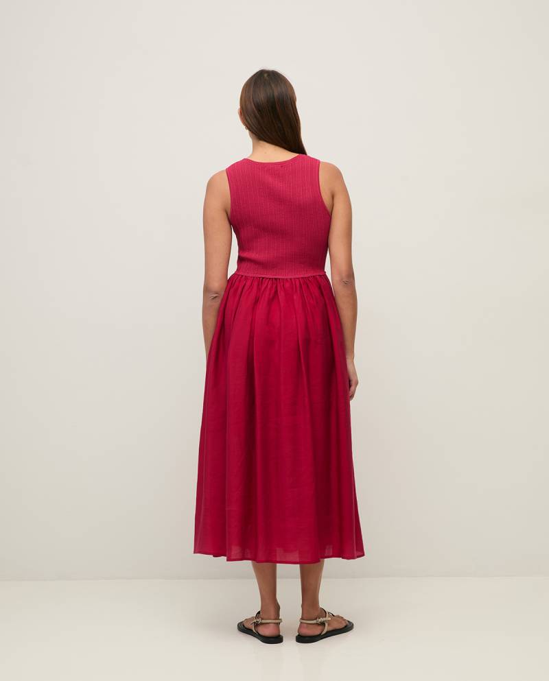 yerse long dress combination fabrics pink sketchshop