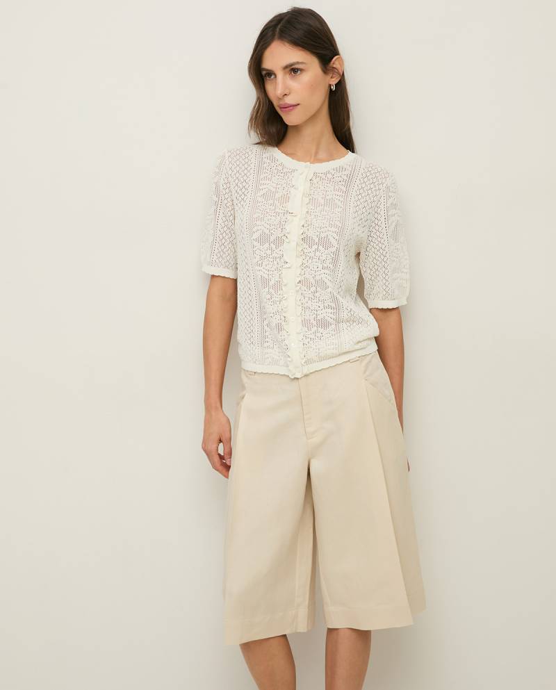 yerse linen blend tailored bermuda ecru sketchshop