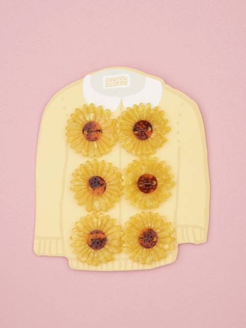coucou suzette sunflower button kit sketchshop