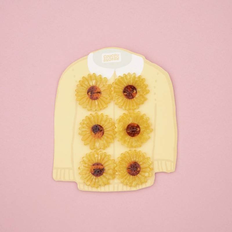 coucou suzette sunflower button kit sketchshop
