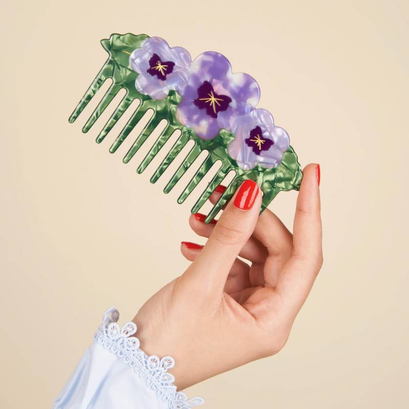 coucou suzette pansies hair comb sketchshop