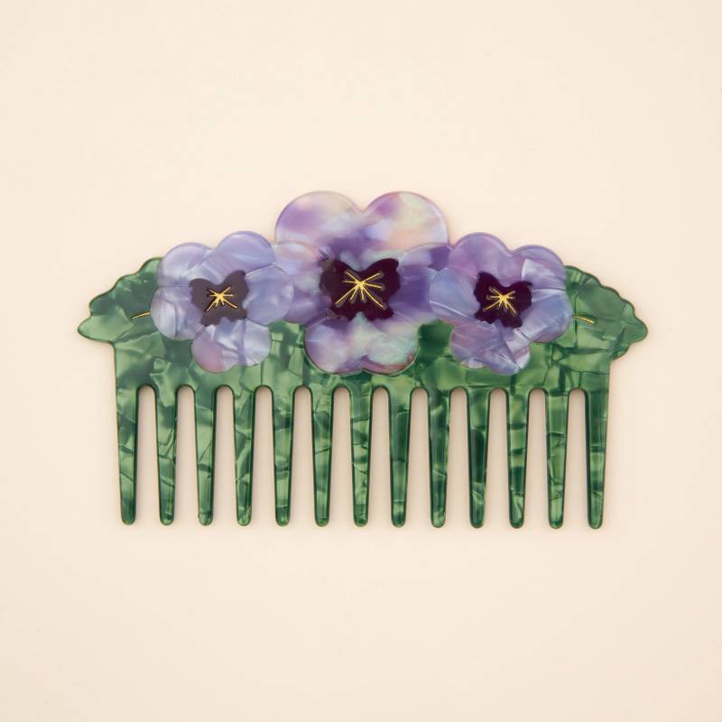 coucou suzette pansies hair comb sketchshop
