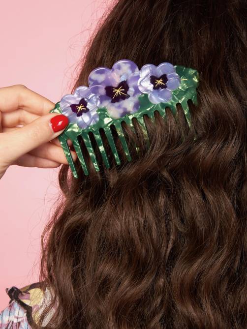 coucou suzette pansies hair comb sketchshop
