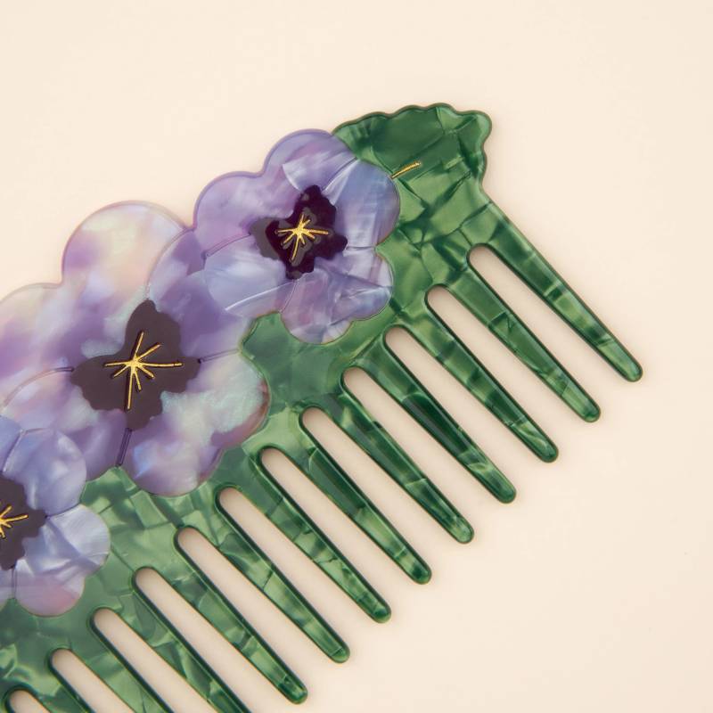 coucou suzette pansies hair comb sketchshop