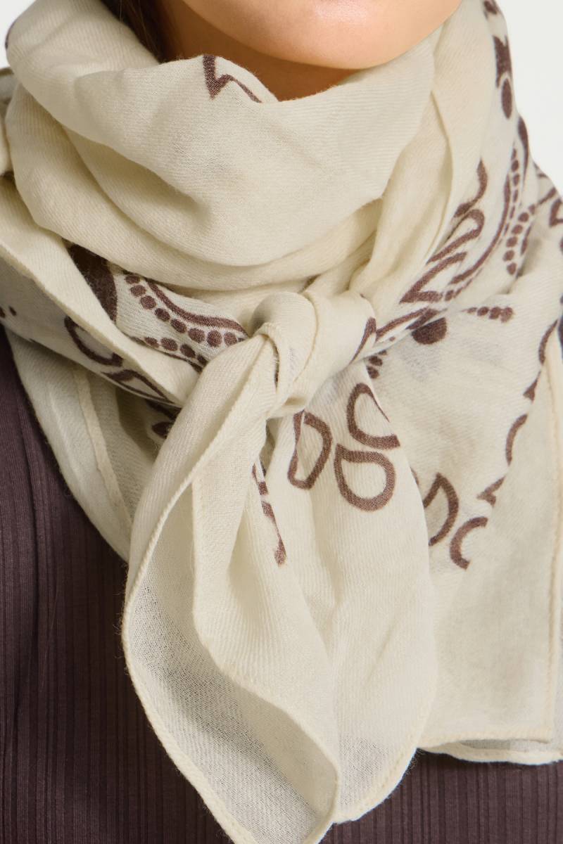 ichi iamary scarf ecru sketchshop