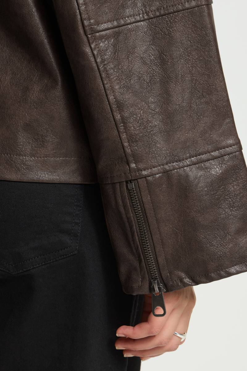 ichi ihflarina outerwear brown sketchshop