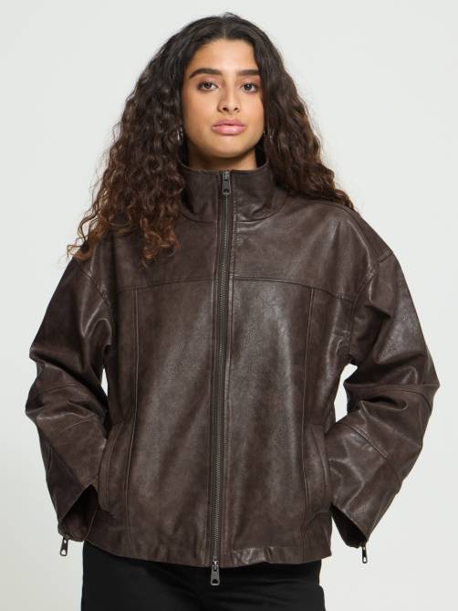 ichi ihflarina outerwear brown sketchshop