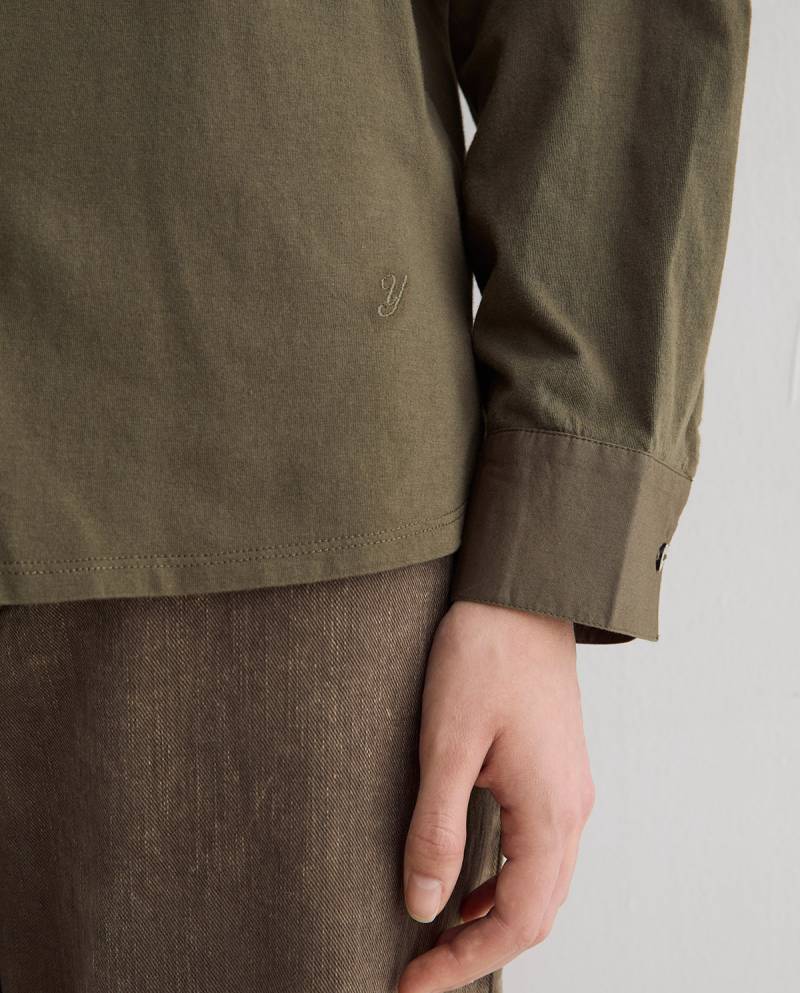 yerse shirt removable scarf khaki sketchshop