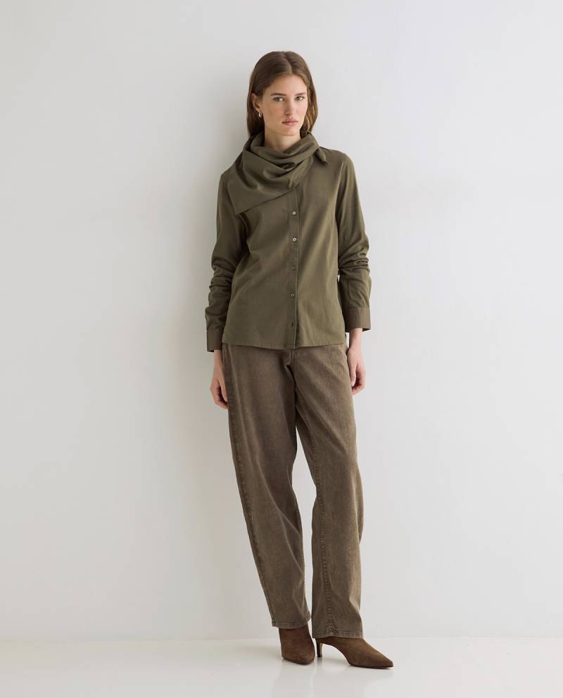yerse shirt removable scarf khaki sketchshop