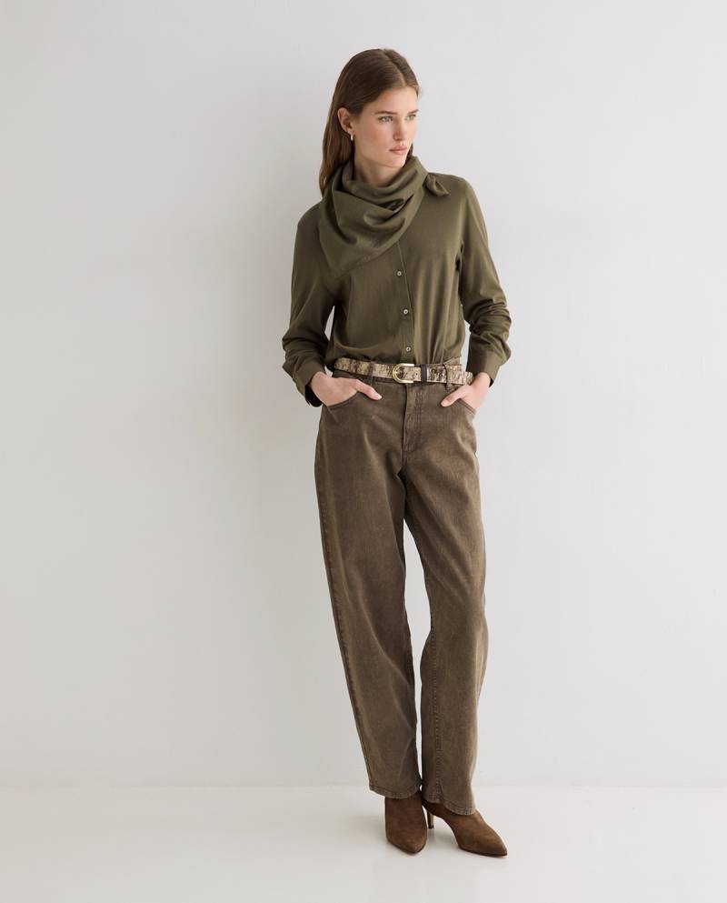 yerse shirt removable scarf khaki sketchshop