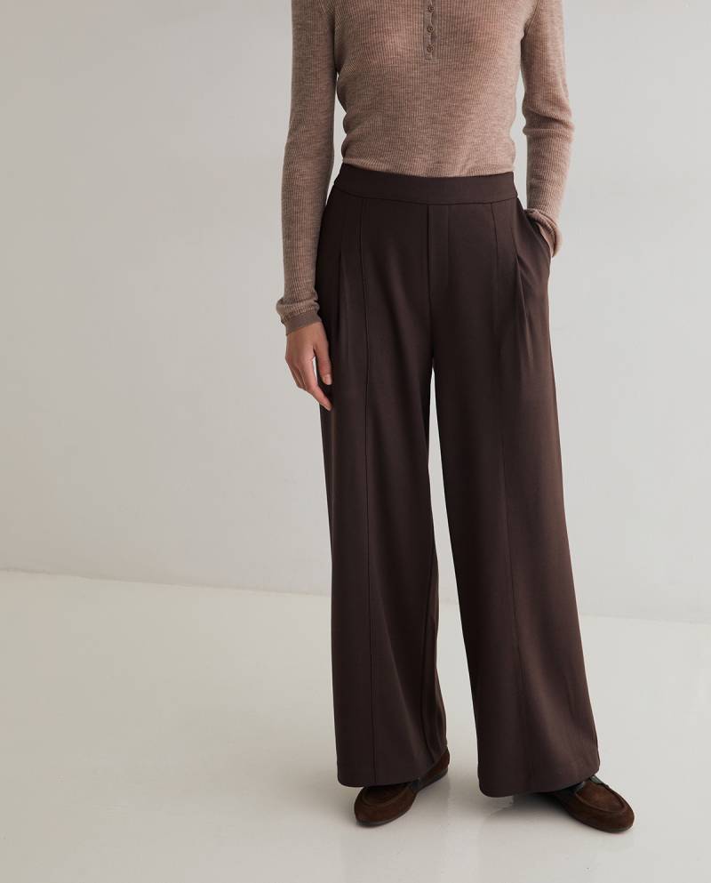 yerse wide leg knit trousers chocolate sketchshop