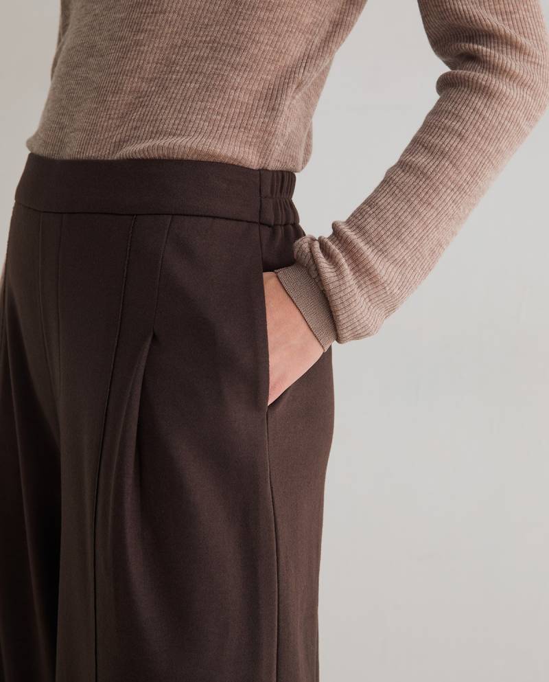 yerse wide leg knit trousers chocolate sketchshop