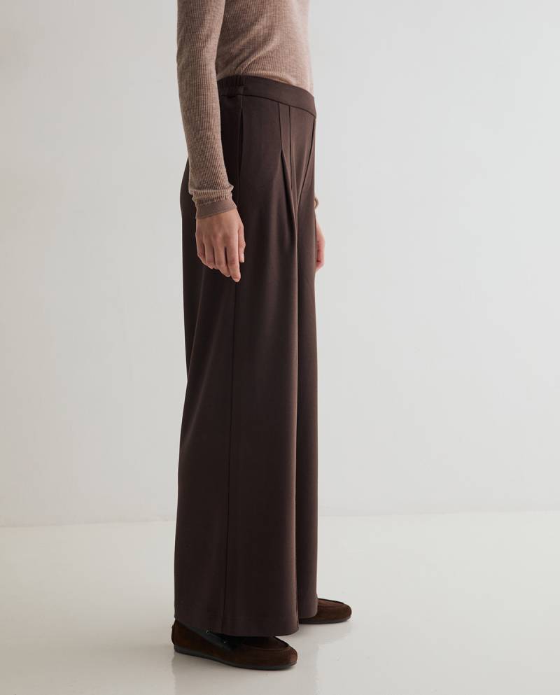 yerse wide leg knit trousers chocolate sketchshop
