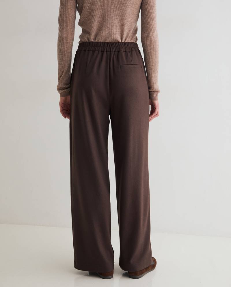 yerse wide leg knit trousers chocolate sketchshop