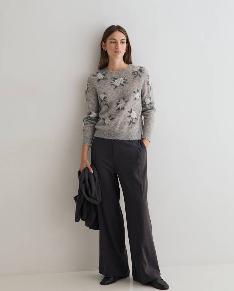 yerse wide leg knit trousers dark grey sketchshop
