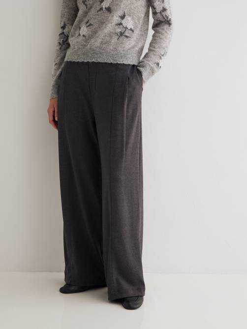 yerse wide leg knit trousers dark grey sketchshop
