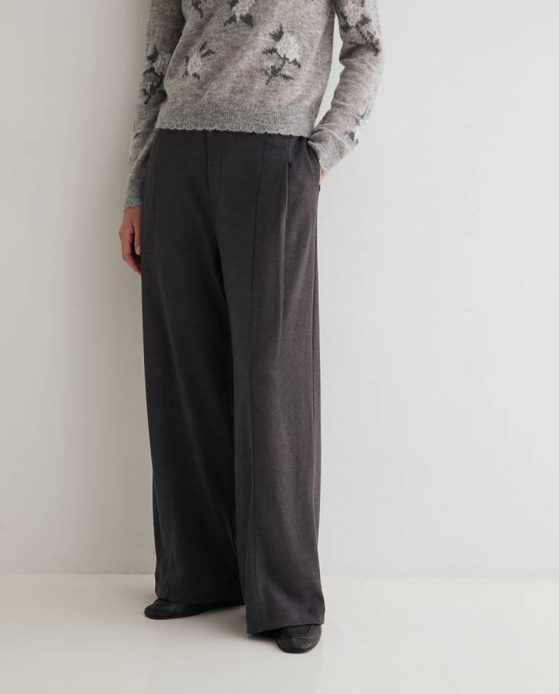 yerse wide leg knit trousers dark grey sketchshop