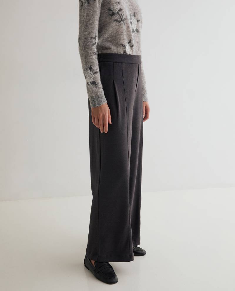 yerse wide leg knit trousers dark grey sketchshop