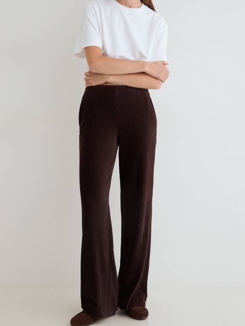 yerse wide leg corduroy trousers chocolate sketchshop