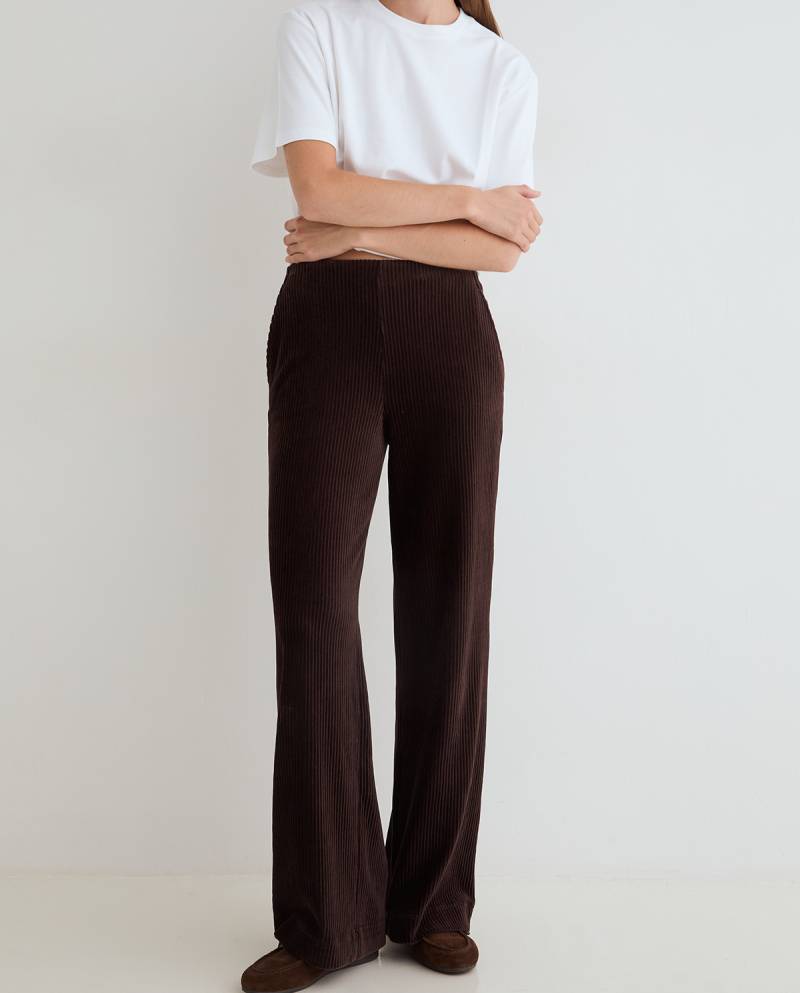 yerse wide leg corduroy trousers chocolate sketchshop
