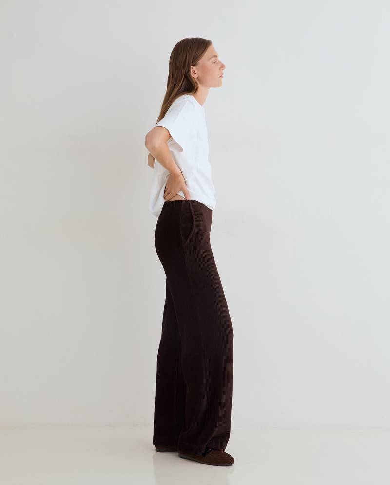yerse wide leg corduroy trousers chocolate sketchshop