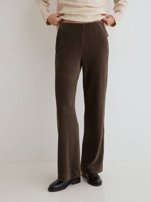 yerse wide leg corduroy trousers khaki sketchshop