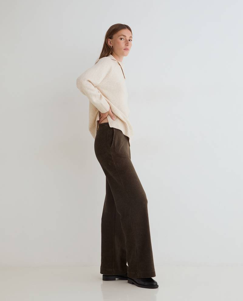 yerse wide leg corduroy trousers khaki sketchshop