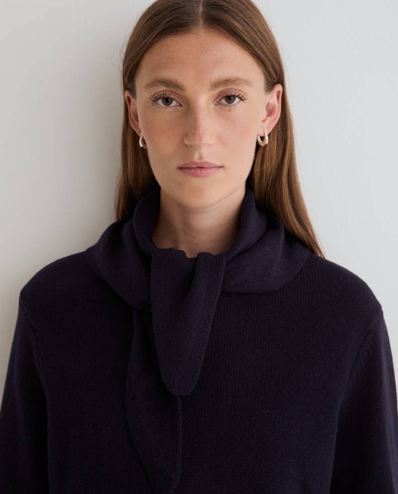 yerse wool sweater scarf navy blue sketchshop