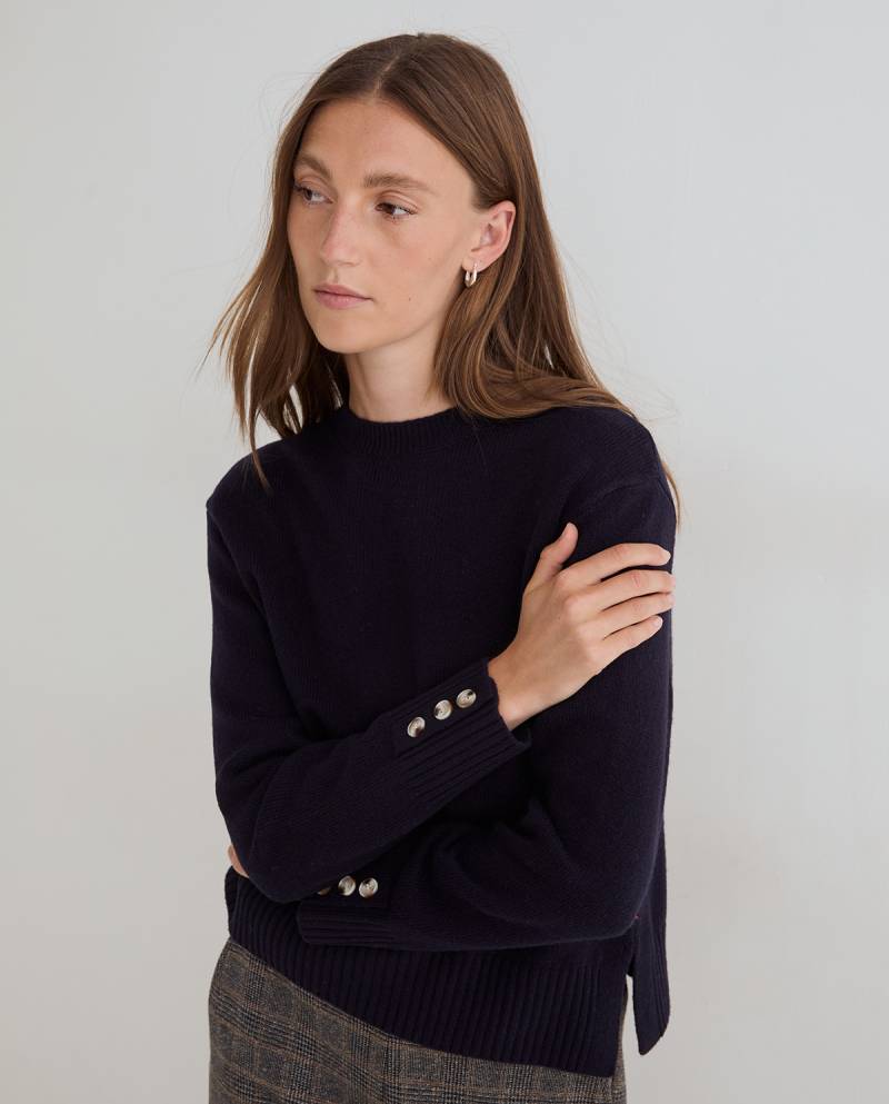 yerse wool sweater scarf navy blue sketchshop