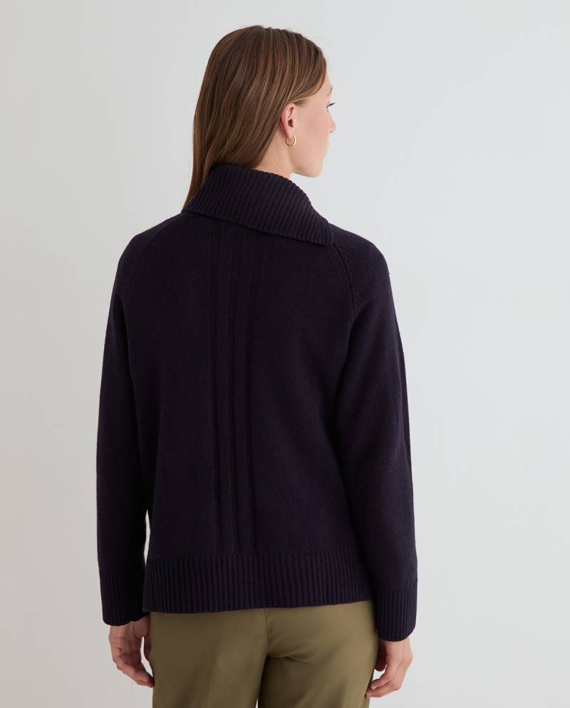 yerse split neck sweater navy blue sketchshop