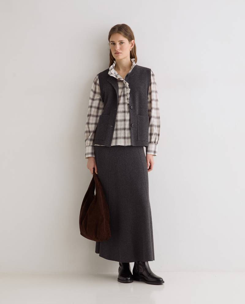 yerse knit midi skirt grey sketchshop