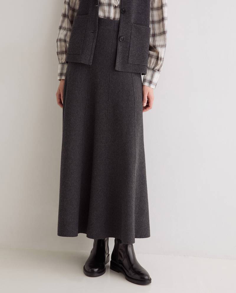 yerse knit midi skirt grey sketchshop