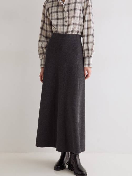 yerse knit midi skirt grey sketchshop