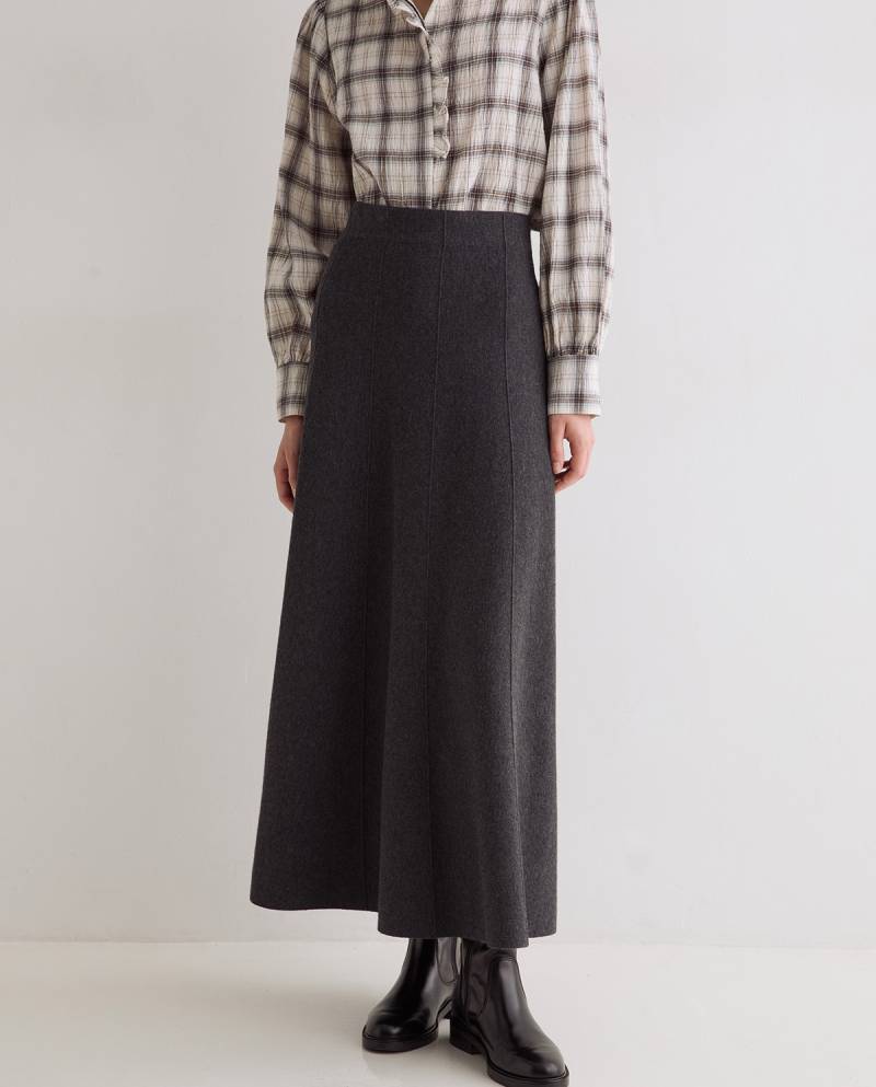yerse knit midi skirt grey sketchshop