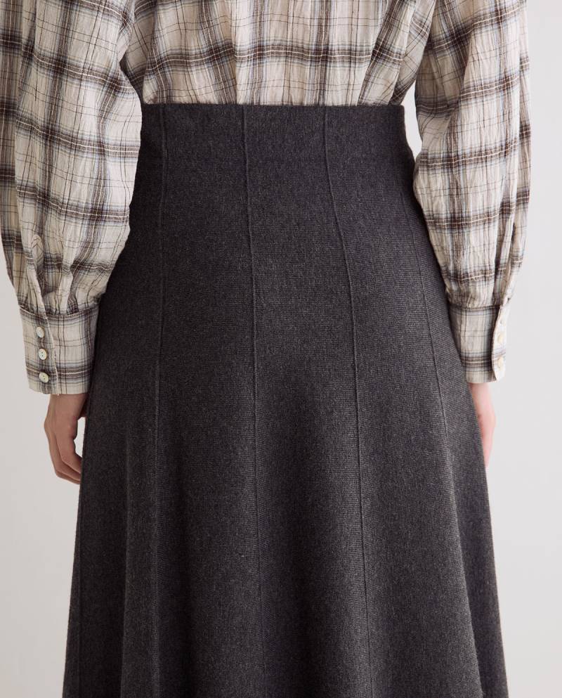 yerse knit midi skirt grey sketchshop