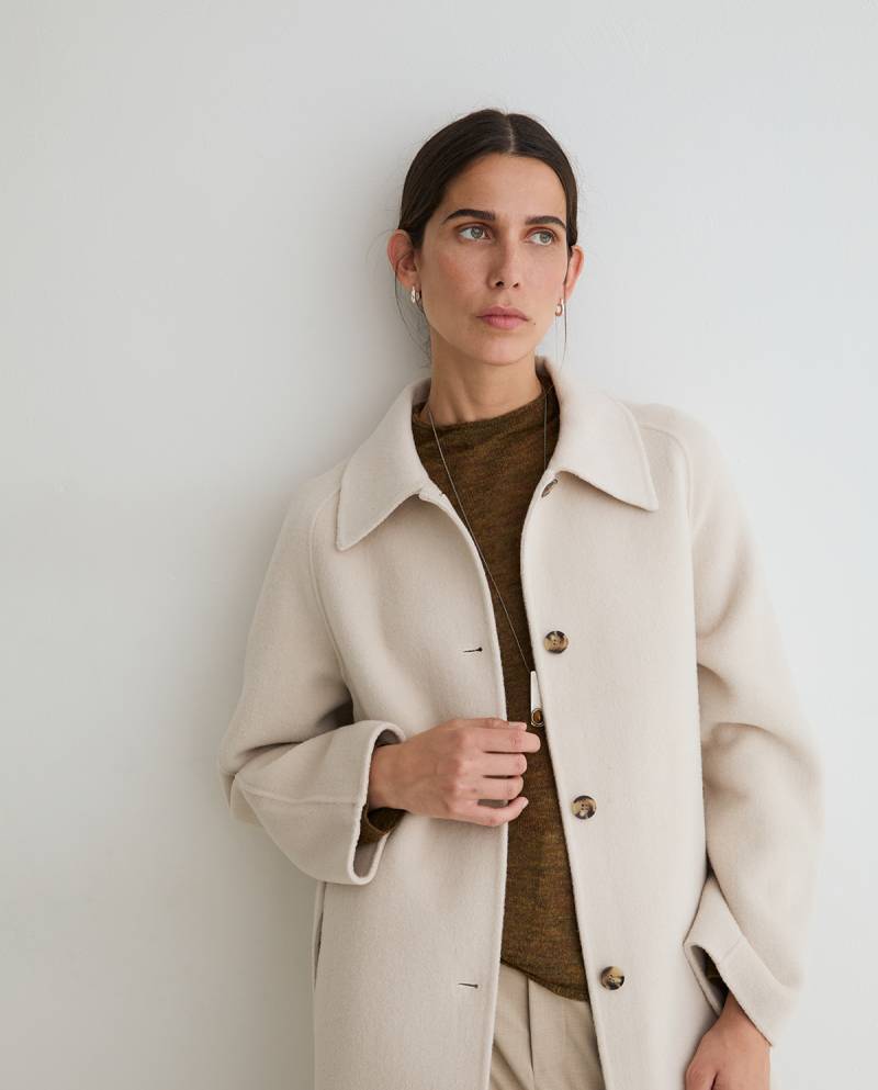 yerse wool blend coat ecru sketchshop