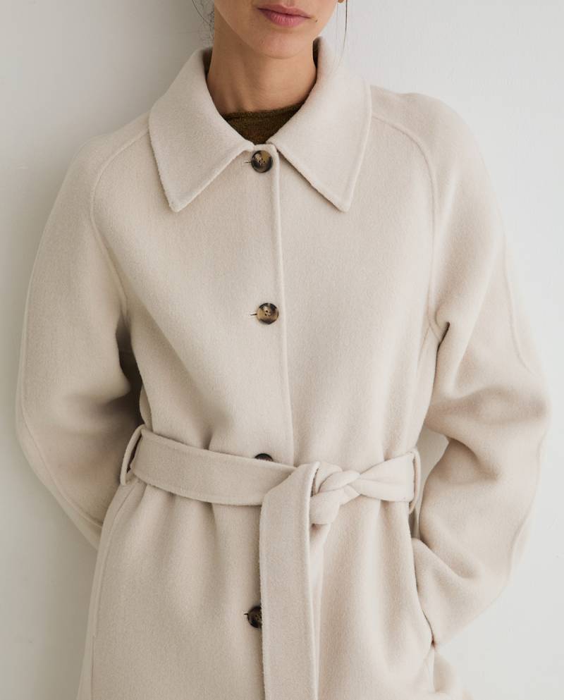 yerse wool blend coat ecru sketchshop