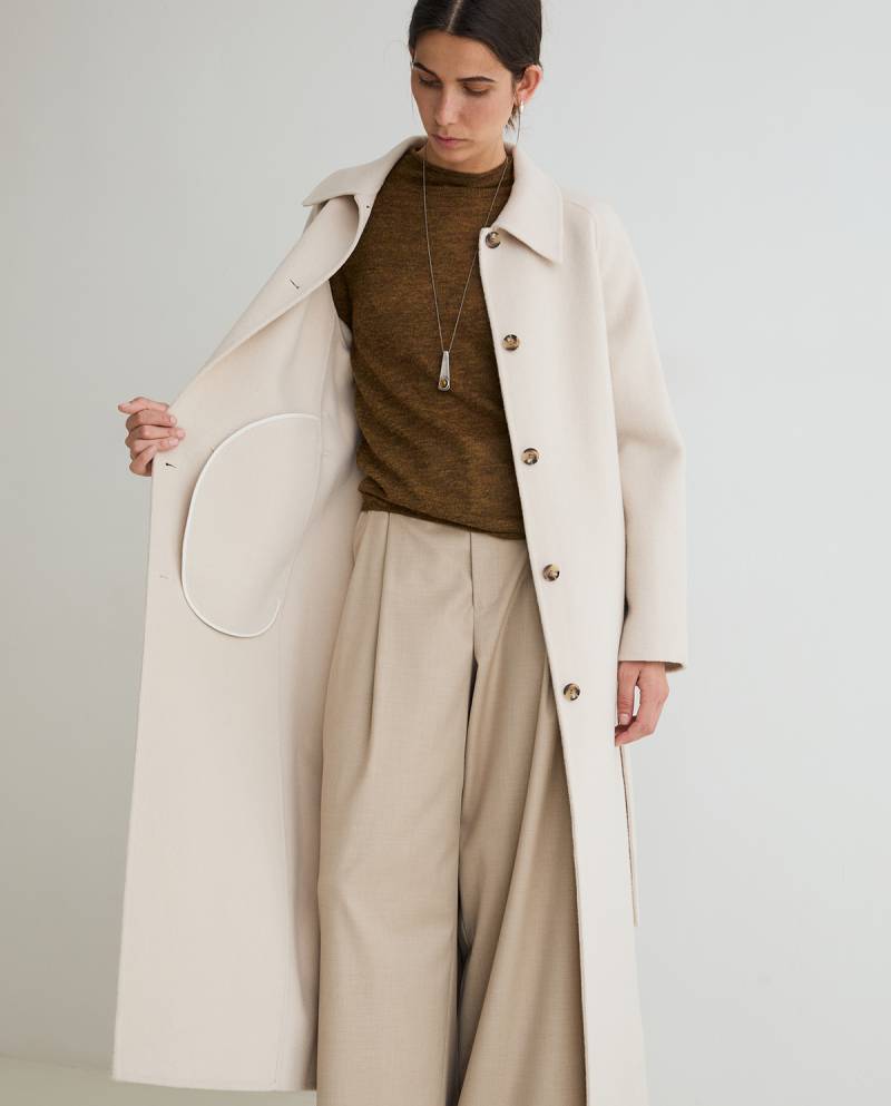 yerse wool blend coat ecru sketchshop
