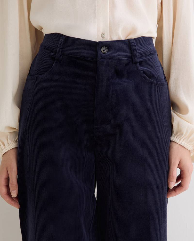 yerse straight fit corduroy trousers navy blue sketchshop