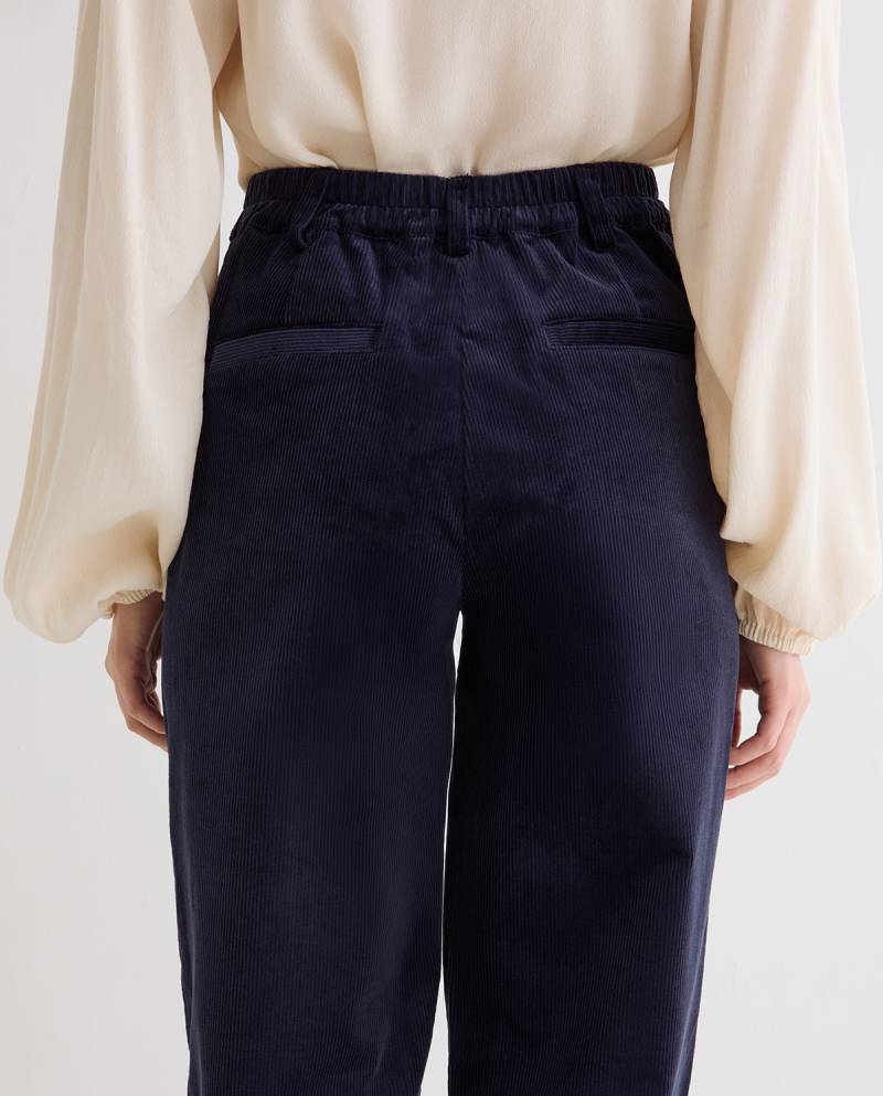 yerse straight fit corduroy trousers navy blue sketchshop