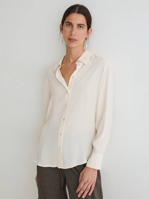 yerse flowy viscose shirt ecru sketchshop