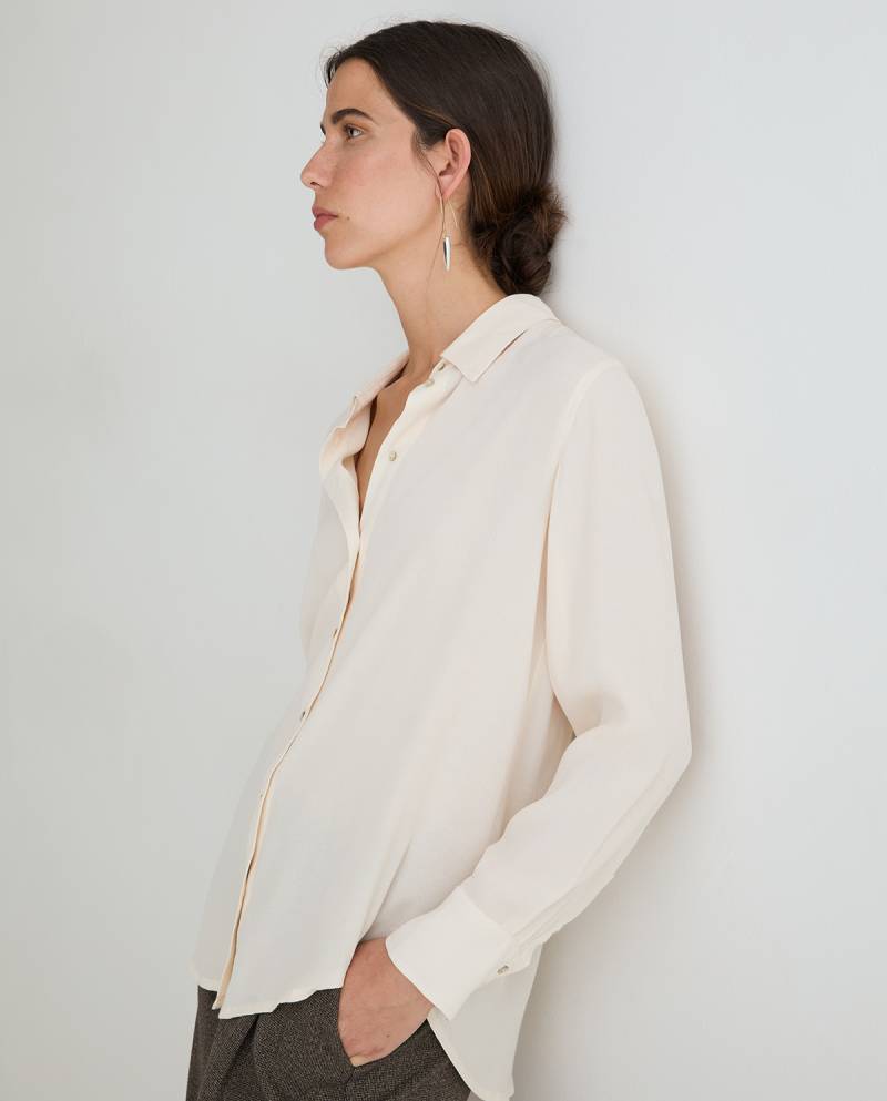 yerse flowy viscose shirt ecru sketchshop