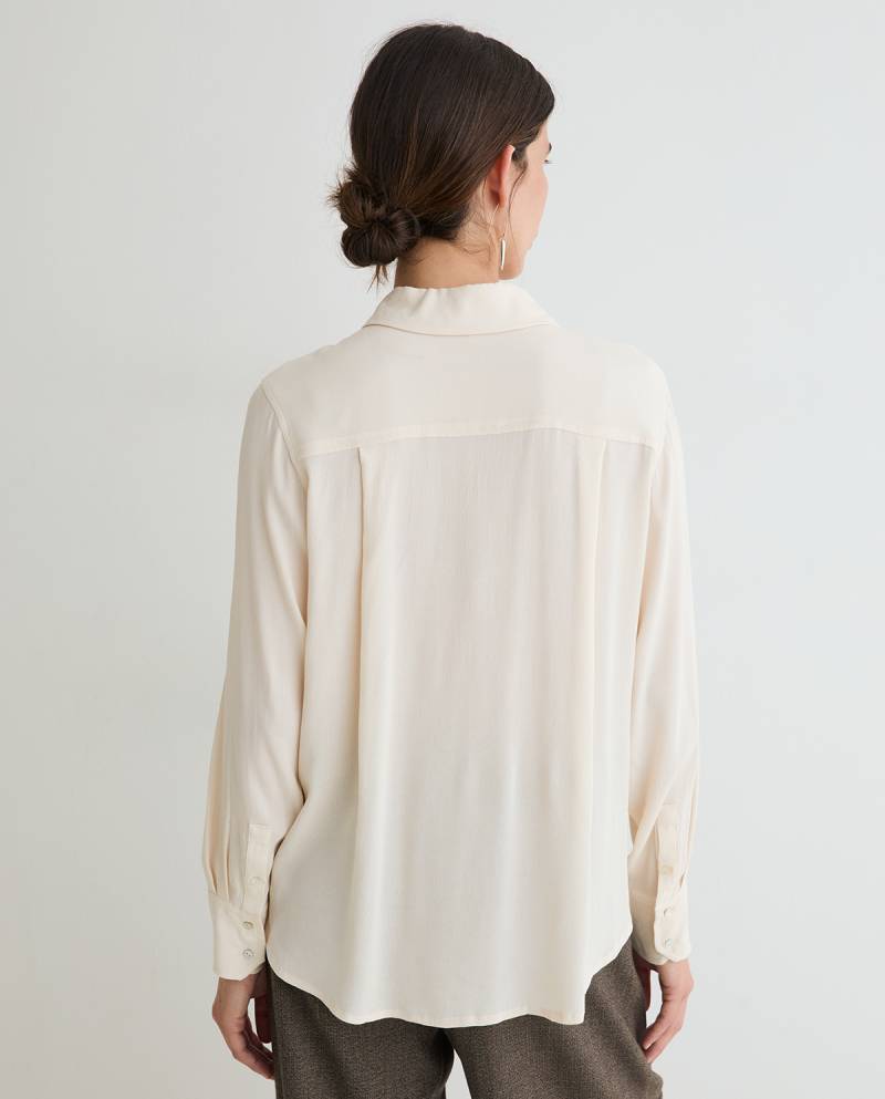 yerse flowy viscose shirt ecru sketchshop