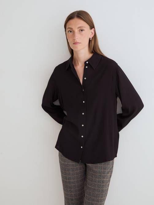 yerse flowy viscose shirt black sketchshop