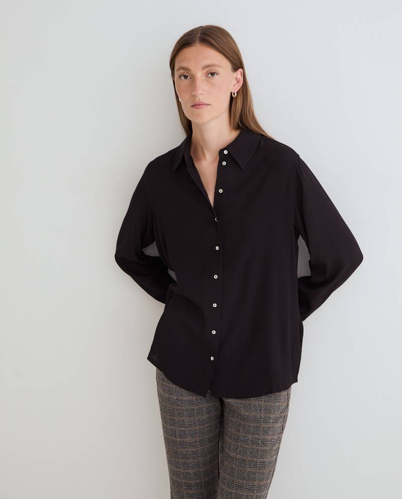 yerse flowy viscose shirt black sketchshop
