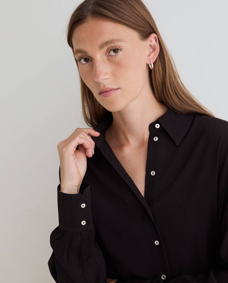 yerse flowy viscose shirt black sketchshop