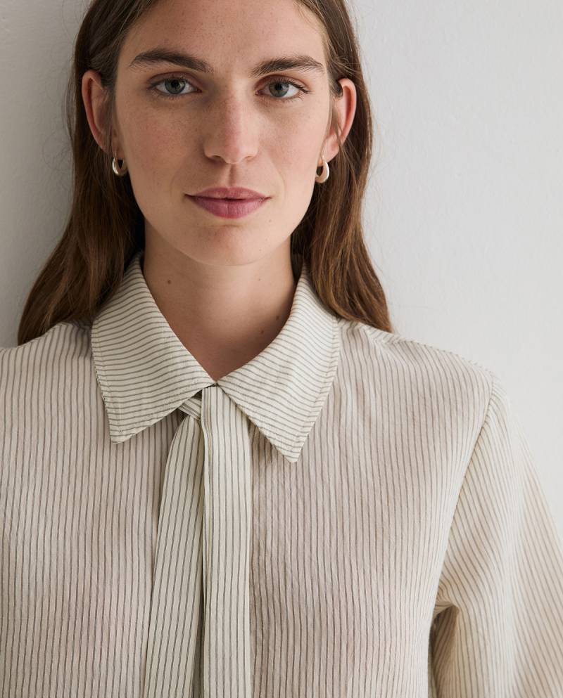 yerse striped ribbon shirt ecru sketchshop