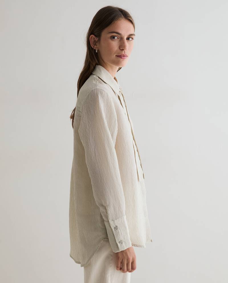 yerse striped ribbon shirt ecru sketchshop